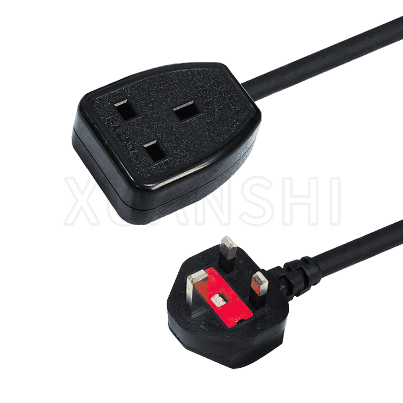 Cavo di alimentazione con spina UK a 3 pin con presa JL-49, JL-49B