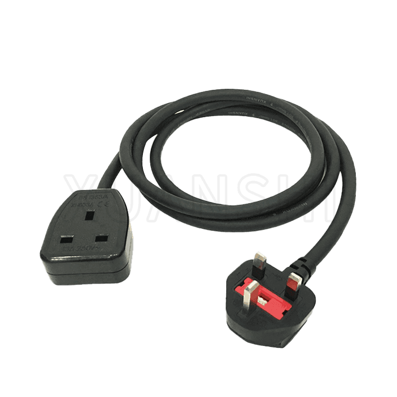 Cavo di alimentazione con spina UK a 3 pin con presa JL-49, JL-49B