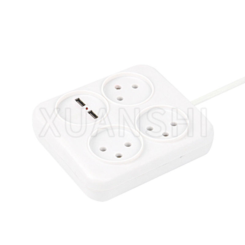 Presa multipla israeliana a 3 vie con due porte USB JL-10A, XS-XB3U